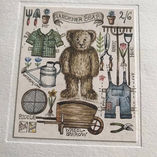 Gardener Bear Card with Envelope, Free Mail