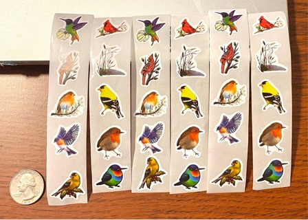 30 bird stickers