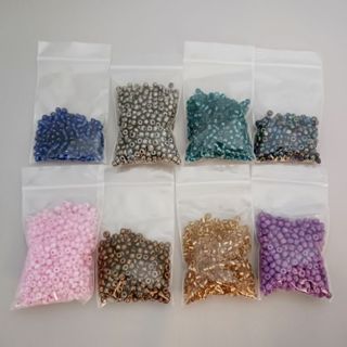 Seed Bead Lot of 8 Small Bags 4mm 6/0 Size