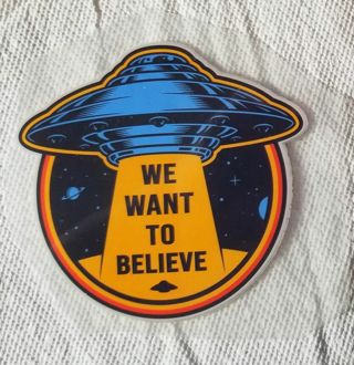 UFO - We Want to Believe - Iron On Decal