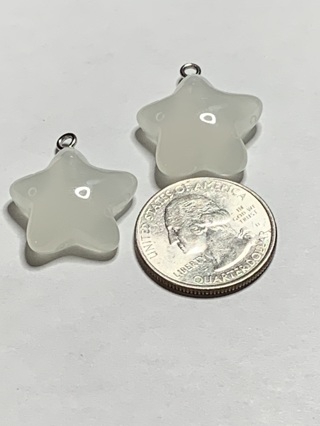 STARS~#4~WHITE~CHARMS~SET OF 2~GLOW IN THE DARK~FREE SHIPPING!