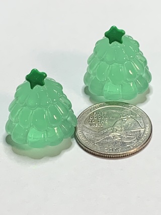 CHRISTMAS TREES~#1~GREEN~SET OF 2 TREES~GLOW IN THE DARK~FREE SHIPPING!