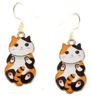 GP ENAMEL KITTY EARRINGS STYLE 5 (PLEASE READ DESCRIPTION)