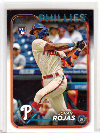 Johan Rojas, 2024 Topps ROOKIE Card #209, Philadelphia Phillies, (L6)