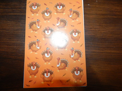 Small sheet of TURKEY stickers great for THANKSGIVING