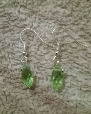New Green Crystal Dangling Hook Earrings