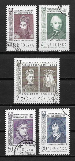 1964 Poland Sc1226-30 Jagiellonian University, Cracow 600th Anniv. C/S of 5 CTO