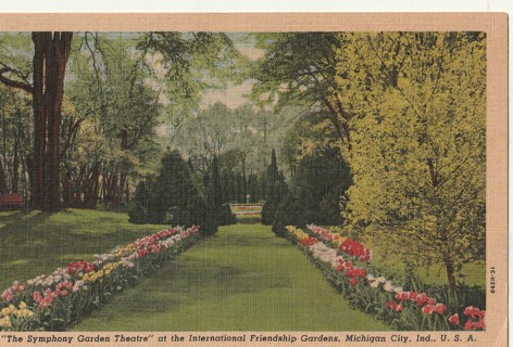 Vintage Unused Postcard: p: Linen: International Friendship Gardens, Michigan City, IN