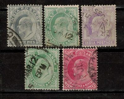 India Old Stamps with King Edward 7