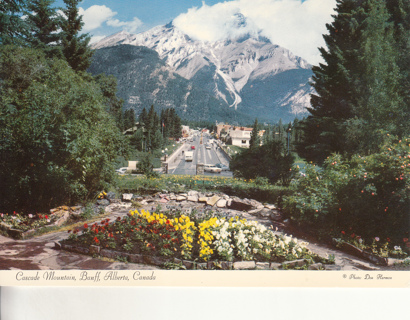 Vintage Postcard Cascade Mt., Banff, AL, Canada