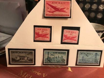 1946-49 US Airmail Stamps Singles MNH