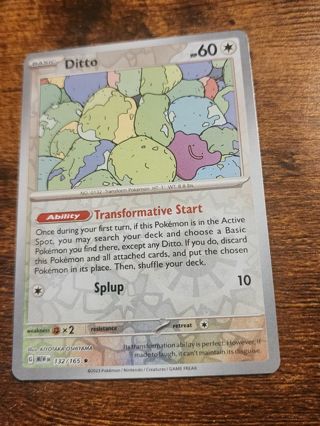 Pokemon Ditto reverse holo rare 132/165