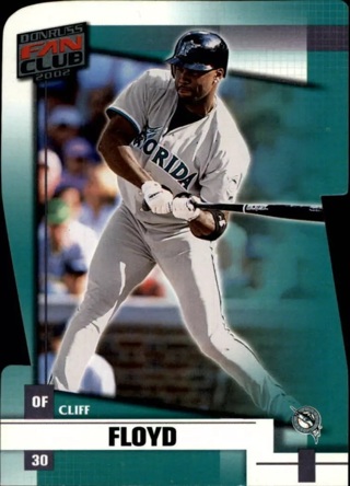 2002 Donruss Fan Club Die-Cuts Florida Marlins Baseball Card #13 Cliff Floyd