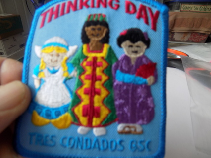 Girl Scout Thinking Day embrodery patch TRES CONDADOS GSC # 1