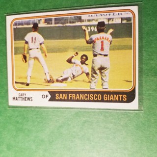 1974 TOPPS BASEBALL SET BREAK 386 -  GARY MATHEWS  -  GIANTS