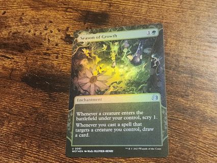 Magic the gathering mtg Season of Growth Foil Borderless Wilds of Eldraine