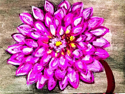 Flower Painting Original Acrylic on Canvas Mini 5 x 7 inch (Copyright)