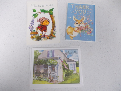 (3) THANK YOU Cards with Envelopes