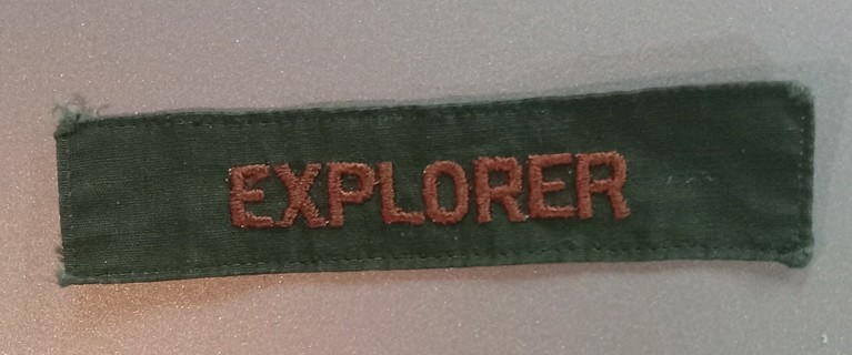 Explorer boy scout scouts bsa green name strip