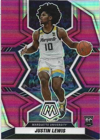 2022 MOSAIC DRAFT PICKS JUSTIN LEWIS PINK PRIZM REFRACTOR ROOKIE CARD