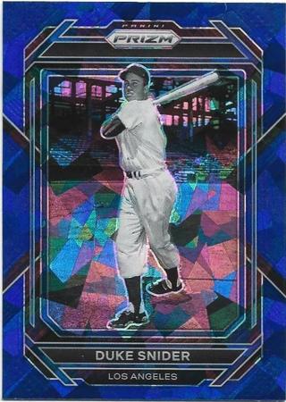 2023 PRIZM DUKE SNIDER BLUE CRACKED ICE PRIZM REFRACTOR CARD