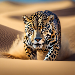 Listia Digital Collectible: Jaguar on the Hunt in the Desert