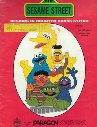 Vintage 1982 Sesame Street Characters Counted Cross Stitch Pattern Booklet