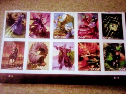 10 DUNGEON'S AND DRAGONS. FOREVER US POSTAGE STAMPS