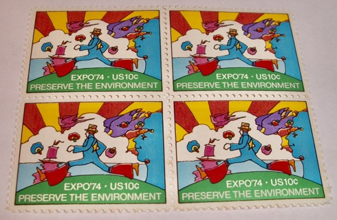 Scott #1527 Preserve the Environment, Pane of 4 Useable 10¢ US Postage Stamps