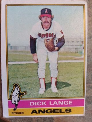 1976 TOPPS DICK LANGE CALIFORNIA ANGELS BASEBALL CARD# 176