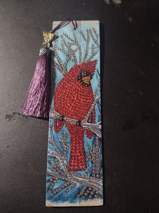 FNL LIST: Handmade Leather Cardinal Bookmark