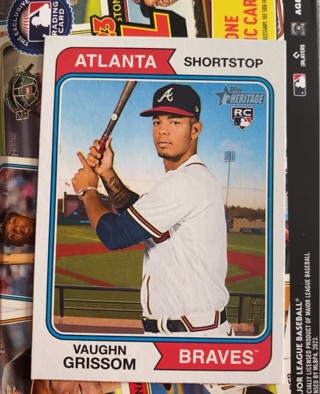 2023 Topps Heritage #97 Vaughn Grissom (RC) Rookie Card Atlanta Braves