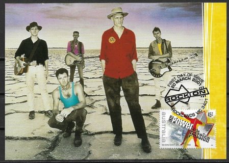 2001 Australia Sc1943c Rock Music: Power & the Passion by Midnight Oil maxi card