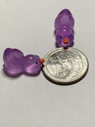 DUCKS~#3~LIGHT PURPLE~SET OF 2 DUCKS~GLOW IN THE DARK~FREE SHIPPING!