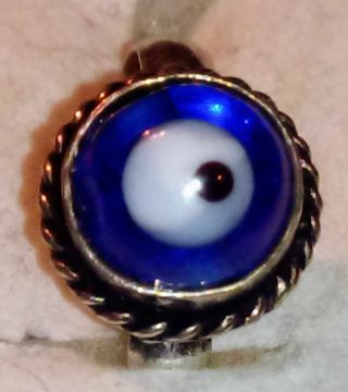 Evil eye ring silver plated 9 1/4