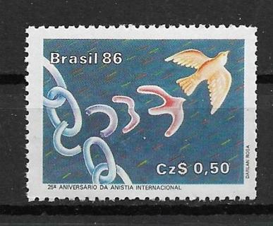 1986 Brazil Sc2047 Amnesty Intl. 25th Anniversary MNH