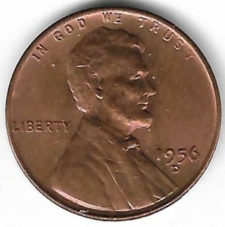 1956-D Lincoln Wheat Penny Toned