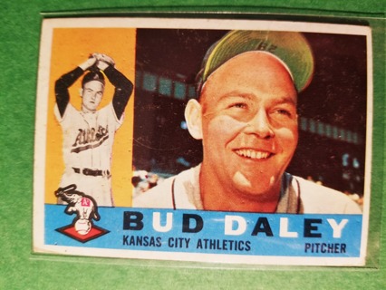 1960 - TOPPS EXMT - NRMT BASEBALL - CARD NO. 8 - BUD DALEY - A'S