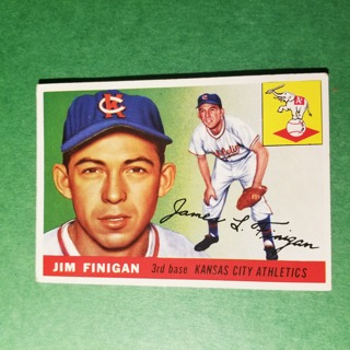 1955 TOPPS BASEBALL CARD - NO. 14 - JIM FINIGAN - A'S