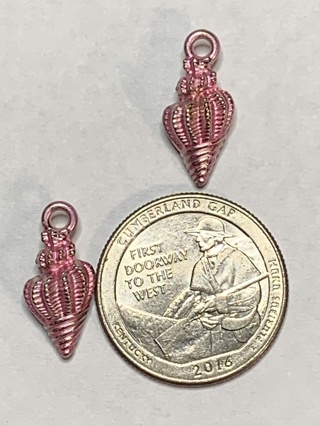 CONCH SHELL CHARMS~#2~PINK~SET OF 2 CHARMS~FREE SHIPPING!