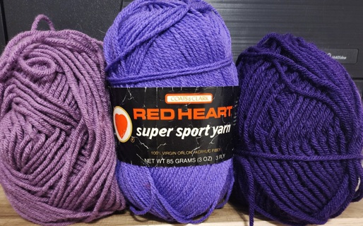 Lot of 3 - Purple Yarns - total weight is 4.9 ozs