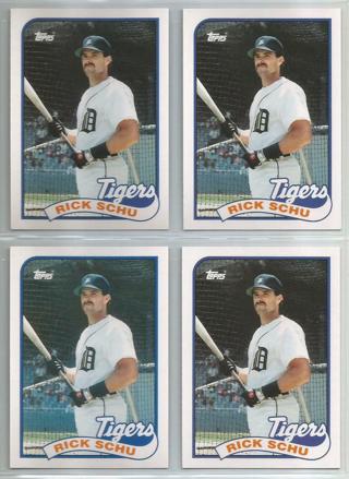 Lot of (4) 1989 Topps Traded Rick Schu #112T Tigers