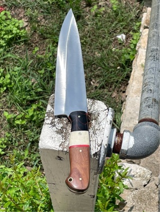 Beautiful custom made stainless steel Bone & Natural wood handle chef kitchen knife 