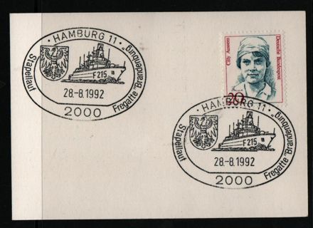 special postmarks Hamburg - Fregatte Brandenburg F 215