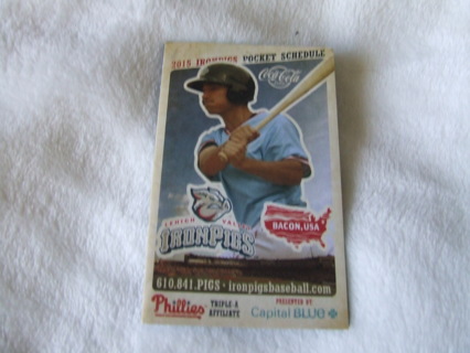 2015 Lehigh Valley IronPigs Minor Baseball Pocket Schedule 