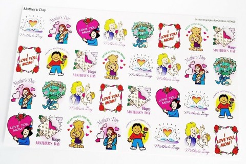 (32) Mother's Day Stickers 1999 Highlights Vintage Unused WILL STICK!