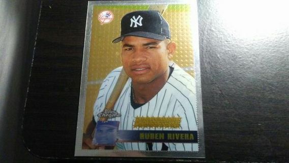 1996 TOPPS CHROME RUBEN RIVERA NEW YORK YANKEES BASEBALL CARD# 138