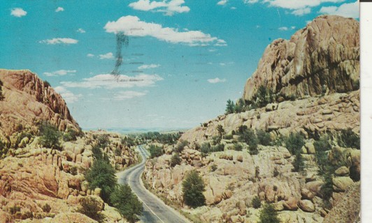 Vintage Used Postcard: a: 1957 Granite Dells near Prescott, AZ