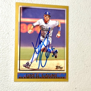 Autographed 1998 Topps Baseball #73 Greg Gagne Los Angeles Dodgers