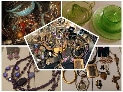 MUST SEE ALL PICS! EVERYTHING GOES! Jewelry brass animals beads uranium glass!!